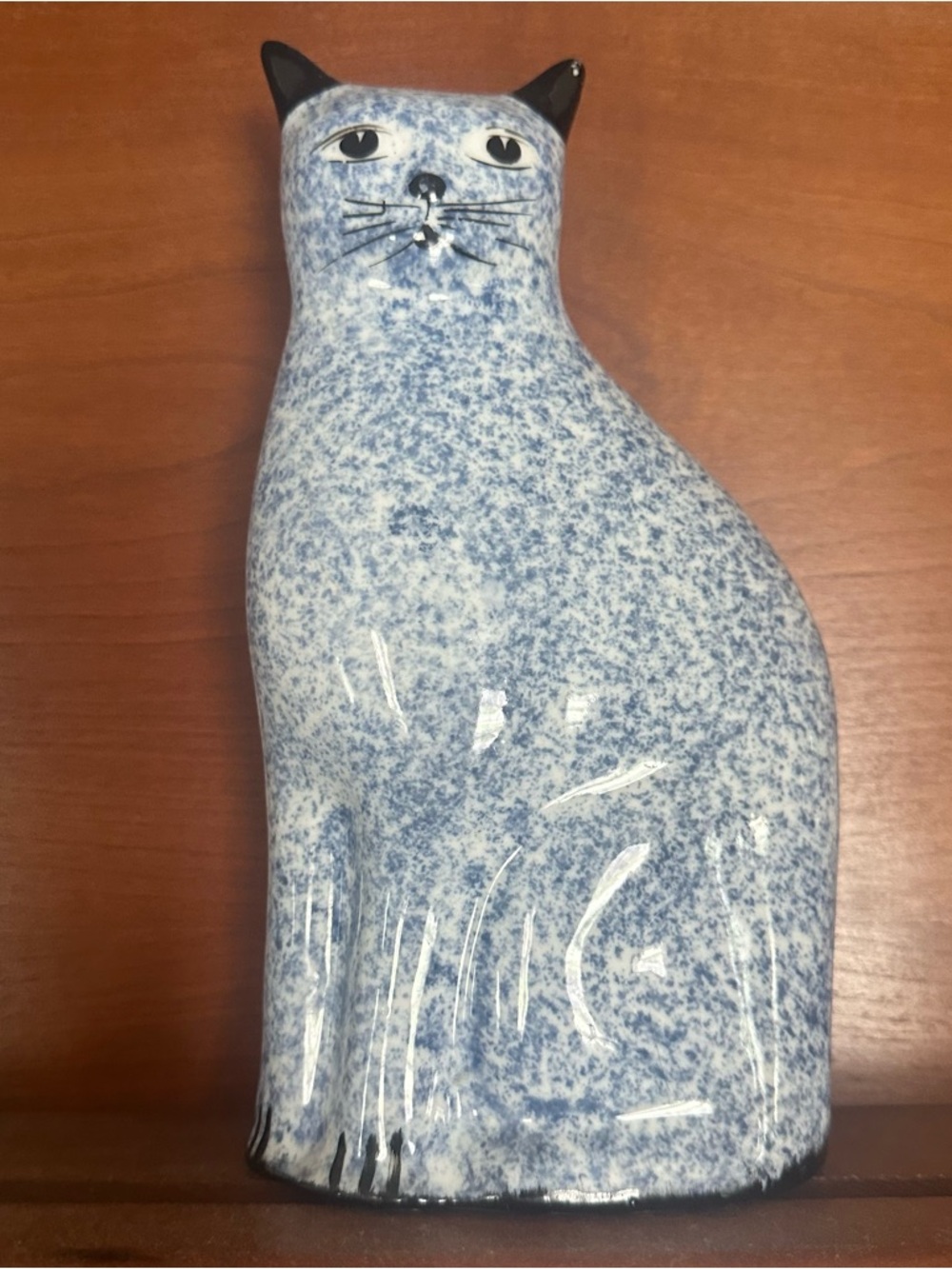 Enesco Set of Two Porcelain Cats Blue White - Picture 3 of 10